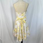 Vintage‎ LULY K New York Floral Sun Dress Pastel Yellow Garden Party Women Large White Photo 3