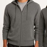 Vince  Cashmere Full Zip Hoodie Dark Grey Women Small Photo 0