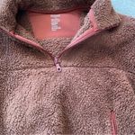 Girlfriend Collective Brown Teddy Jacket Quarter-Zip Photo 3
