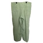 Chadwick's Women's 12P Green 100% Linen Pants Elastic Drawstring w/Button Fly Photo 1
