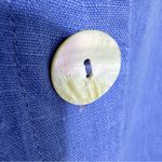 Flax Linen Button Front Jacket Top Periwinkle Blue Size M Relaxed Fit Photo 8