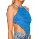Bardot  KNITTED HALTER CROP TOP IN COBALT Photo 5