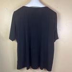 Susan Graver  Womens Size 1X Black V-Neck Blouse Embellished Dressy Casual Blouse Photo 6