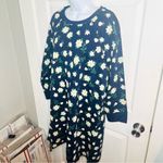 Draper James Magnolia Sweatshirt Midi Dress Blue White Floral Cotton Blue White Photo 4