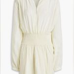 Rag and Bone  Calista Shirred Gathered Gauze Dress, Ivory Size M New w/Tag $395 Photo 3