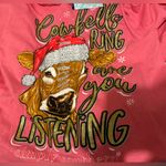 Simply Southern  Pink Christmas Cowbells Ring Long Sleeve T Shirt Small Photo 2
