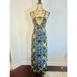 Free People  That Moment Maxi Slip Dress Blue Combo Size XS Photo 3
