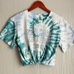 PINK - Victoria's Secret MVictoria's Secret Pink Women's Blue Green White Tie Dye Cinched Crop Top Photo 1