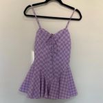 Dolls Kill  First Move Checkered Lace-Up Mini Dress Lavender Purple Size Small S Photo 0