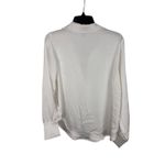 AQUA  Women's White Collared Long‎ Sleeve Top Blouse Career Professional Photo 5