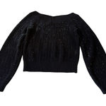 INC  Women's Small Deep‎ Black Pullover Embellished Knitted Vneck Sweater Nwt Photo 0
