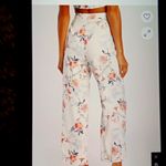 Lulus Budding Bliss Ivory Floral Print Wide Leg Womens Pants Size Small Photo 2