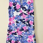 Mahi Gold Schooner Dress Spring Fling Floral Print Blue Pink Women's Size XS Photo 0