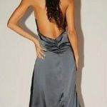 Free People NWT Women's Large Black Halter Slit Silky Dance Til Dawn Maxi Dress Photo 1