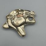 Vtg Cougar Panther Head Hecho en Mexico Mixed Metal Brooch Pendant 3.5" 1990s Size 0 Photo 3