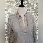 J.Crew  Women's linen cotton blend Popover black white Striped Tunic Top shirt M Photo 1