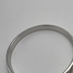 Monet Vintage Signed - Silver Tone Bangle Bracelet Etched Stripes Photo 4