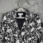 Jackie Jon Blazer Womens 12 Black White Baroque Pleated Jacket Elegant Evening Photo 4