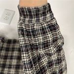 ZARA  Black White & Red Plaid Balloon Sleeve Tie Back Long Sleeve Blouse Womens M Photo 4