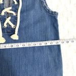 Aerie  Blue Chambray Lace-up Rope Ruffle Raw Hem Sleeveless Nautical Mini Dress S Photo 9