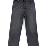 Levi's Premium Ribcage Straight Ankle Jean Wash Black Grey Denim 26 Photo 0