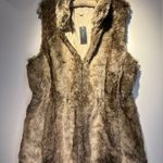 Banana Republic NWT Mock Collar Faux Fur Vest Cinch Waist Fully Lined XL Photo 2