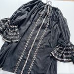 NEW By Timo Cotton Embroidery Tassel Dress in Black Size L Photo 9