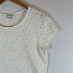 Sundance White Eyelet Cotton T-Shirt Womens XS Short Sleeve Casual Top Photo 4
