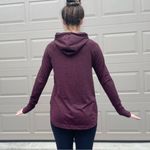 Athleta  Burgundy Draped Cowl Neck Activewear Athleisure Hoodie Jacket Small Photo 3