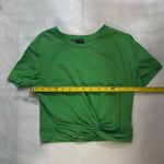 ZARA  Kelly Green Knotted Front Cropped Tee M Classic Rainbowcore Boho Photo 0