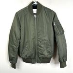 Aritzia The Group Babaton Satin Flight Bomber Jacket Womens XS Army Green Photo 1