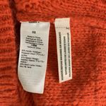 J Crew Wool Knit Sweater Coral Chunky Cable Knit Floral Cozy Warm XS Orange Photo 3