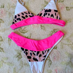 SheIn Pink and Leopard Print Bikini Set Photo 0