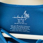 Free People  Lace Up Layering Long Sleeve Top Navy Blue Sz XS/S Photo 5