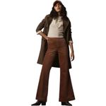 Pilcro Anthropologie Pull-On Mid-Rise Brown Velvet Retro Flare Jeans Size 27 Photo 2
