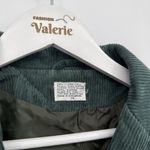 Vintage Green Ribbed Corduroy Cotton Blazer Jacket Women Size 14 Photo 2