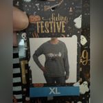 Feeling Festive boo crew black and gray striped long sleeve shirt size xl Photo 4