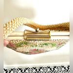 Vintage Laura Brand Beaded Floral Design Purse Short Strap Clasp Style Photo 5