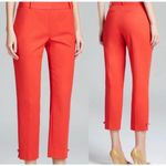 Kate Spade NWOT  Jackie Bow Lacquer Red Straight Leg‎ Cropped Trouser Pants Photo 2