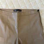 ZARA  Tan Faux Leather Pants Photo 1