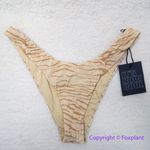 NEW Free People It's Now Cool The 90's Bikini Bottom in tiger terry, size L‎ Brown Size L Photo 2
