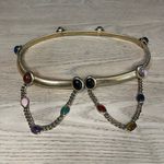 Judith Leiber Gold Semi Precious Stones Chain Belt Vintage 90s Accordian Stretch Photo 4