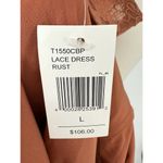 Molly Bracken  Women's Large Orange Lace Button Down Sleveless Mini Dress Western Photo 12