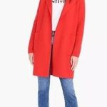 J.Crew Juliette Collarless Red Merino Wool Blend Knit Sweater Blazer Cardigan Photo 0