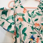 C&E EUC C & E Floral Bird Cold Shoulder Blouse small Photo 4