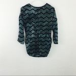 Sami & Jo  Gray Velvet Chevron Zipper Detail Blouse Photo 6