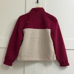 FIGS On-Shift High Pile Fleece Pullover Jacket in Deep Cranberry, Size XXS Photo 10