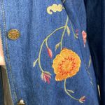 VNTG Tudor Court by Haband Shirt/Jacket w/Floral Embroidery Granny Cottagecore Blue Size M Photo 7