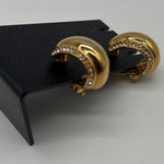 Joan Rivers  Gold Plated Crystal Hoop Clip On Earrings Photo 0
