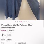 prAna  “Remi” dusty blue waffle texture ribbed pullover long sleeve top. Small. Photo 8